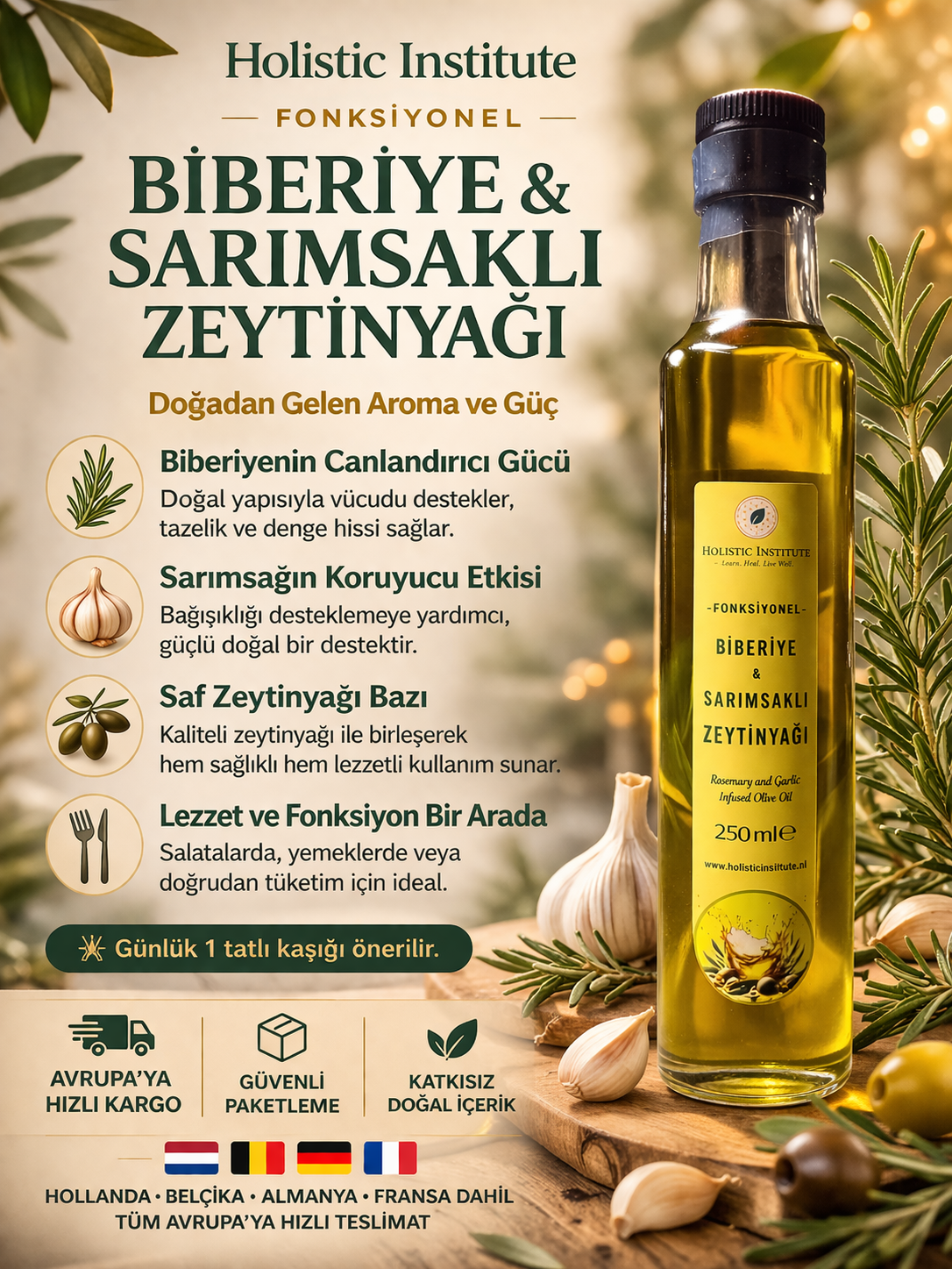 Holistic Institute – Biberiye & Sarımsaklı Zeytinyağı