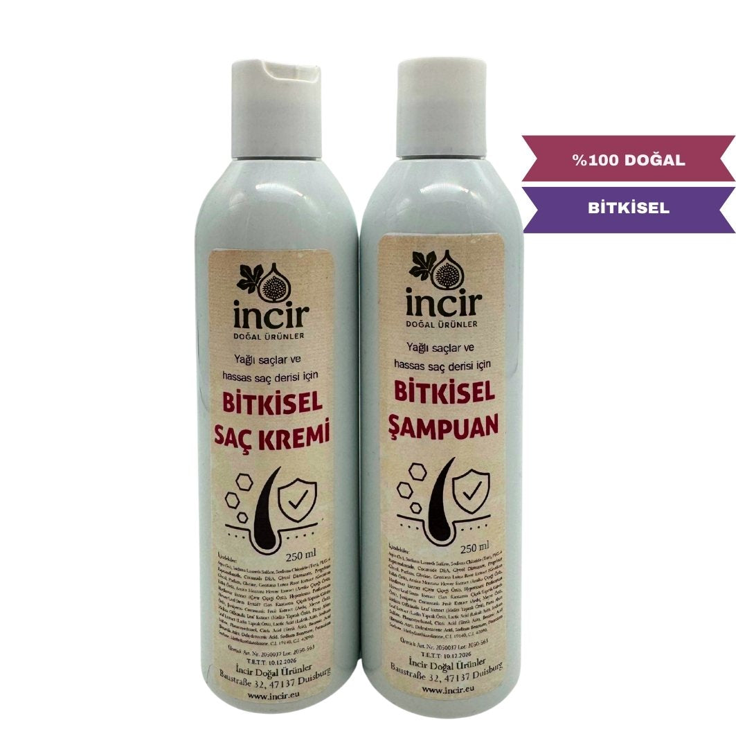 Bitkisel Şampuan & Bitkisel Saç Kremi Seti 250 ml + 250 ml