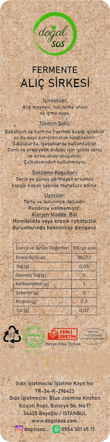 Fermente Alıç Sirkesi 250ml