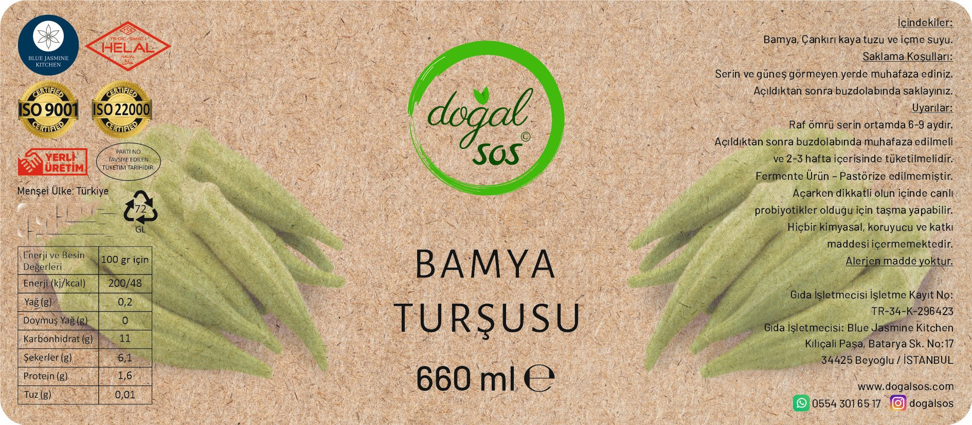 Fermente Bamya Turşusu