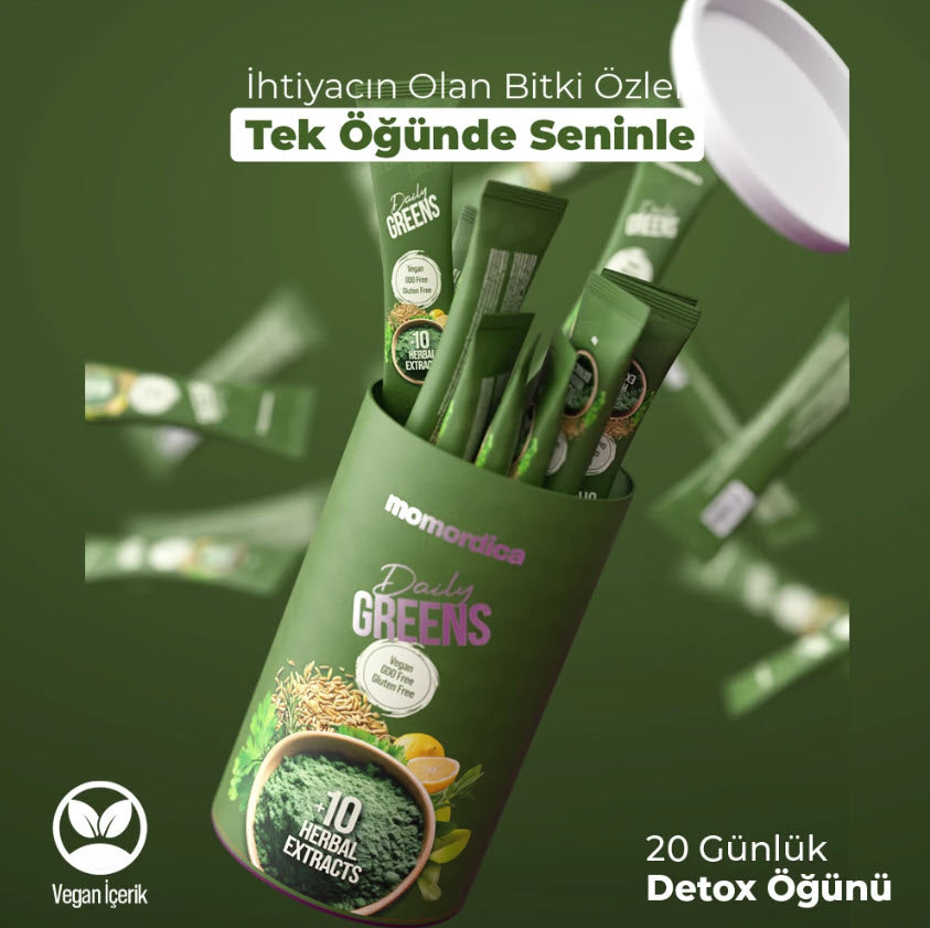 Daily Greens - 11 Bitki İçeren 20 Günlük Öğün Tozu Vegan