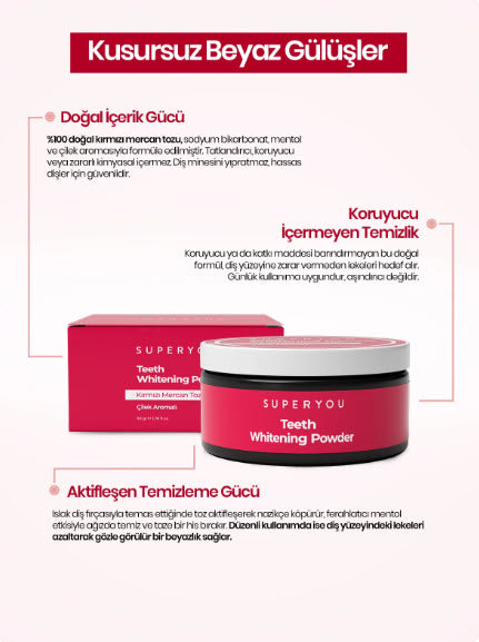 Diş Beyazlatıcı Kırmızı Mercan Tozu (50 gr)