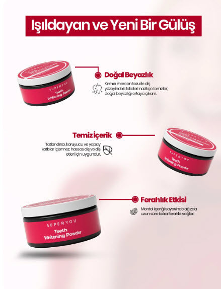 Diş Beyazlatıcı Kırmızı Mercan Tozu (50 gr)
