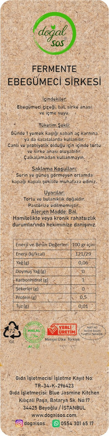 Fermente Ebegümeci Sirkesi 250ml