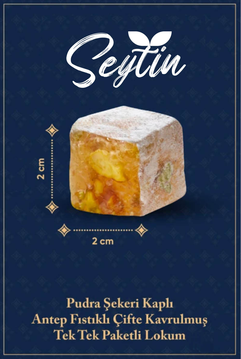 Pudra Kaplı Antep Fıstıklı Çifte Kavrulmuş Lokum 200g
