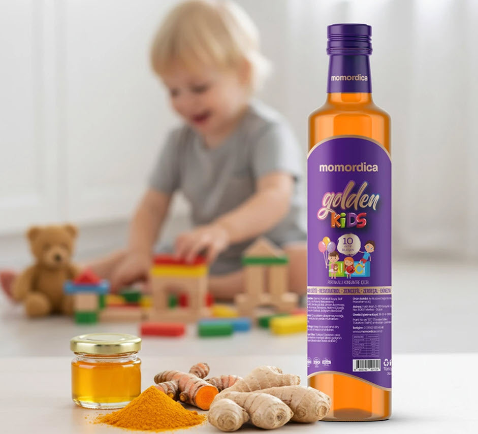 Golden Kids - 10 Doğal Bitki İçerikli Portakal Aromalı Çocuklara Özel Konsantre Karışım - 250ml