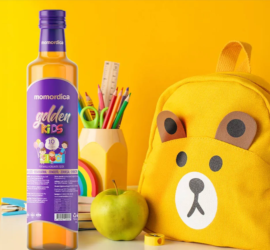Golden Kids - 10 Doğal Bitki İçerikli Portakal Aromalı Çocuklara Özel Konsantre Karışım - 250ml