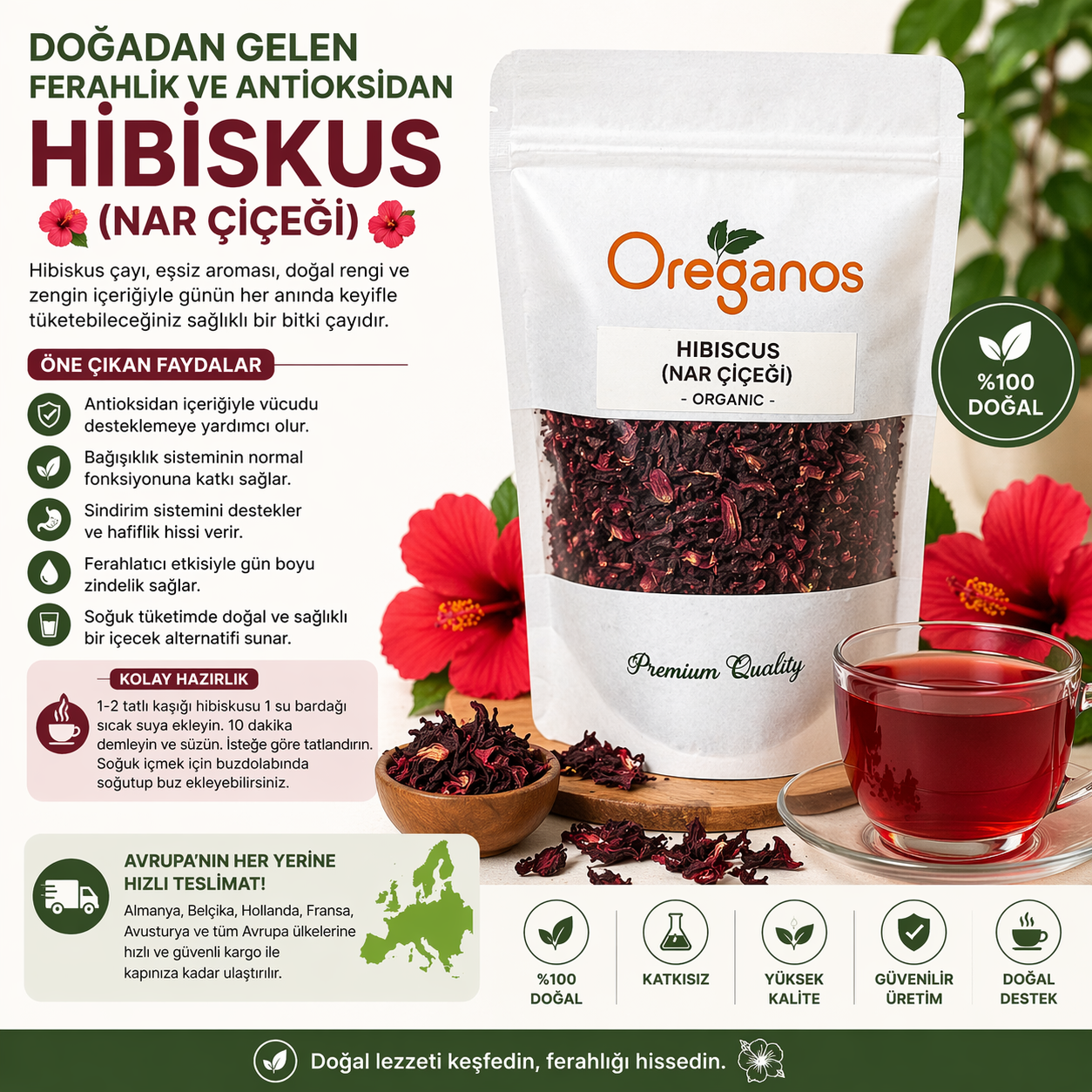 Doğadan Gelen Ferahlık: Hibiskus (Nar Çiçeği) Çayı