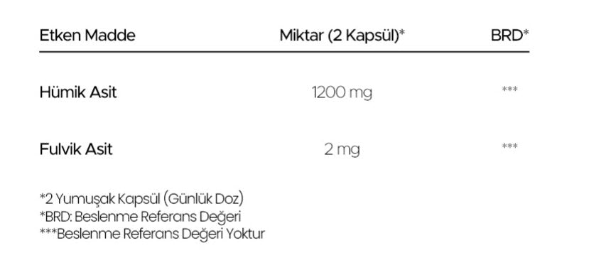 Humik Mineral 60 Kapsül - Humik Asit Fulvik Asit Prebiyotik - 650mg