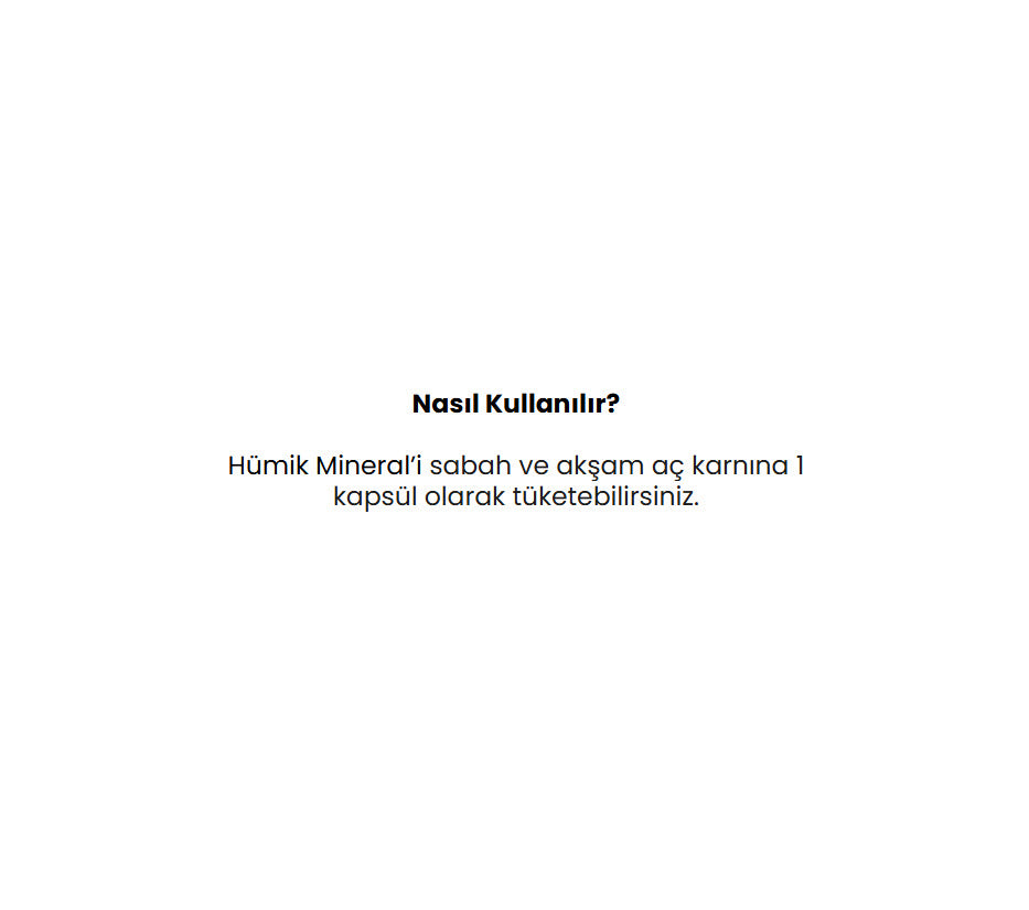 Humik Mineral 60 Kapsül - Humik Asit Fulvik Asit Prebiyotik - 650mg