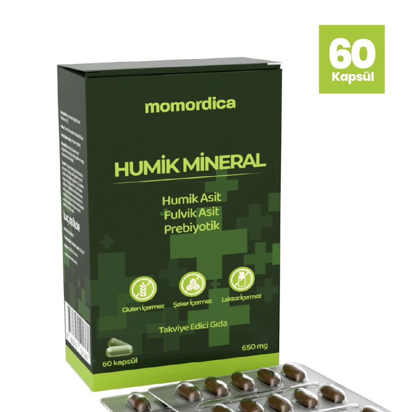 Humik Mineral 60 Kapsül - Humik Asit Fulvik Asit Prebiyotik - 650mg
