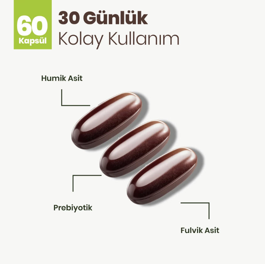Humik Mineral 60 Kapsül - Humik Asit Fulvik Asit Prebiyotik - 650mg