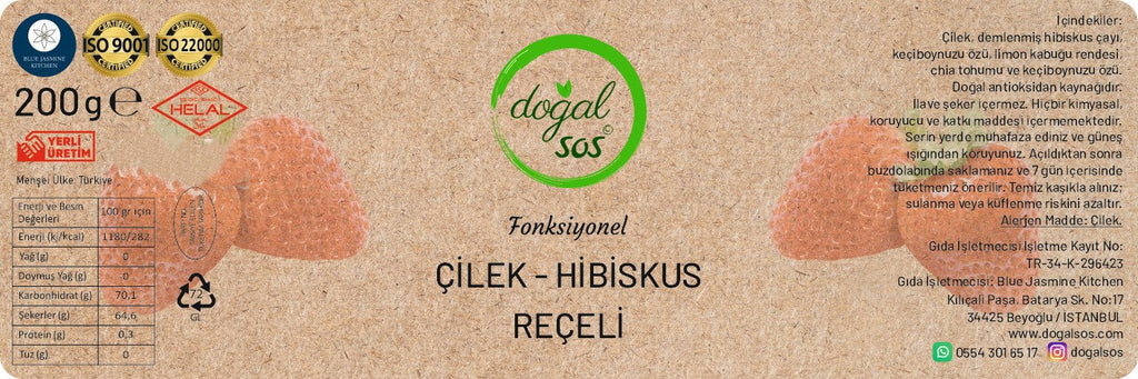 Fonksiyonel Çilek & Hibiskus Reçeli