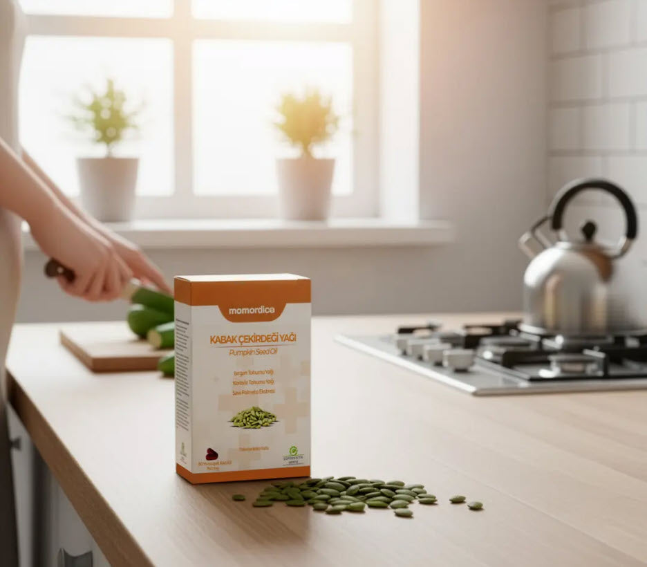 Momordica Kabak Çekirdeği Yağı 60 Kapsül - Isırgan Kereviz Cüce Palmiye - 750mg