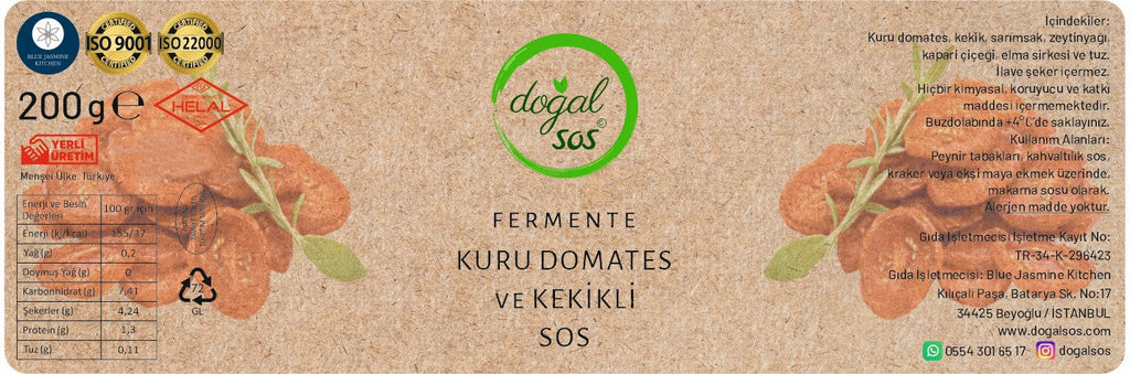 Fermente Kuru Domates & Kekikli Sos