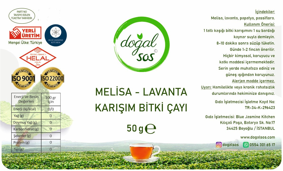 Melisa- Lavanta Karışım Bitki Çayı 50g