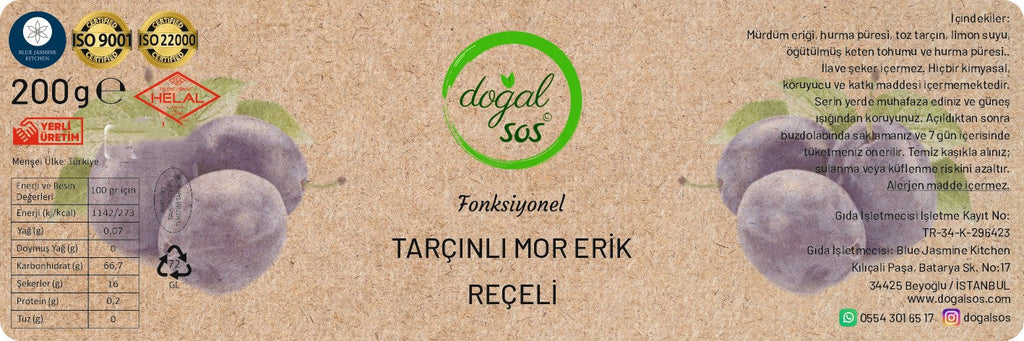 Fonksiyonel Tarçınlı Mor Erik Reçeli
