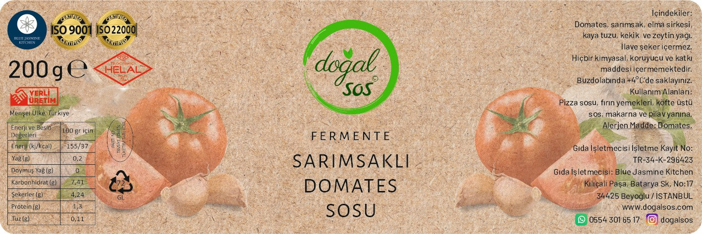 Fermente Sarımsaklı Domates Sosu