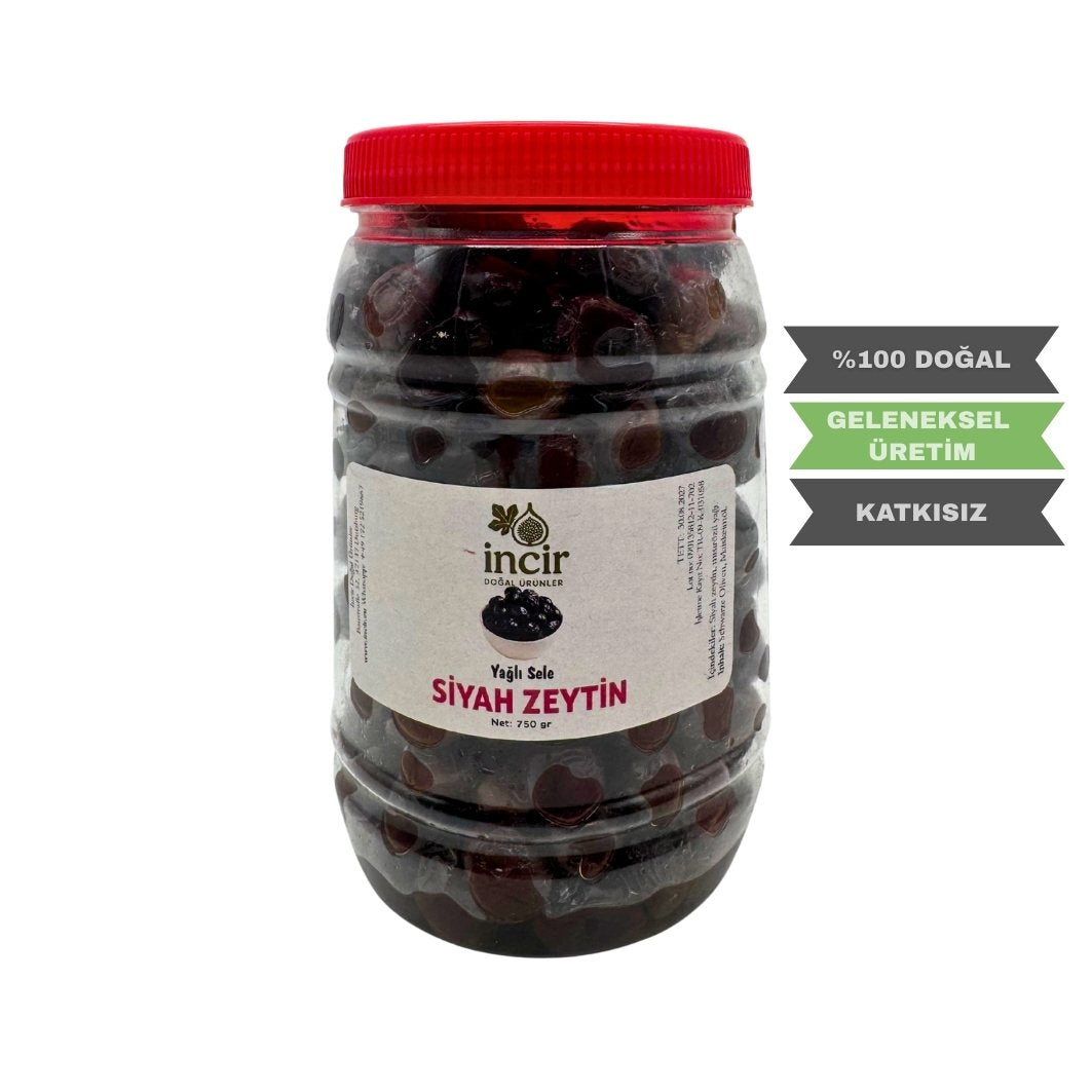 Yağlı Sele Siyah Zeytin 750 Gr