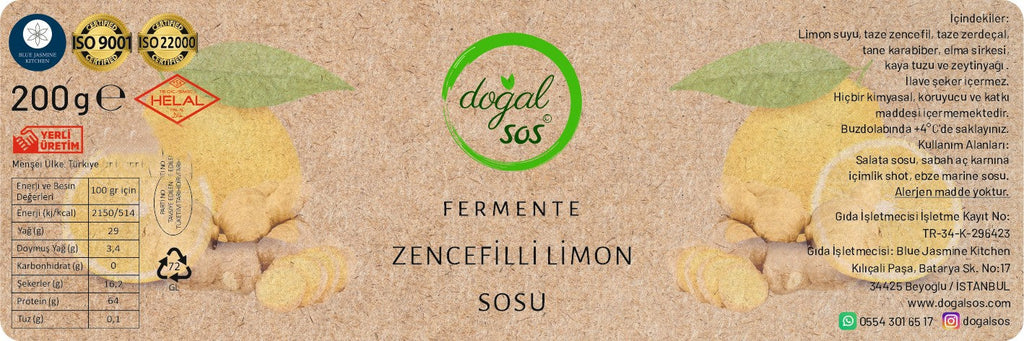 Fermente Zencefilli Limon Sosu