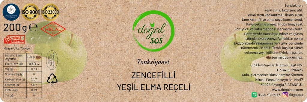 Fonksiyonel Yeşil Elma & Zencefilli Reçel