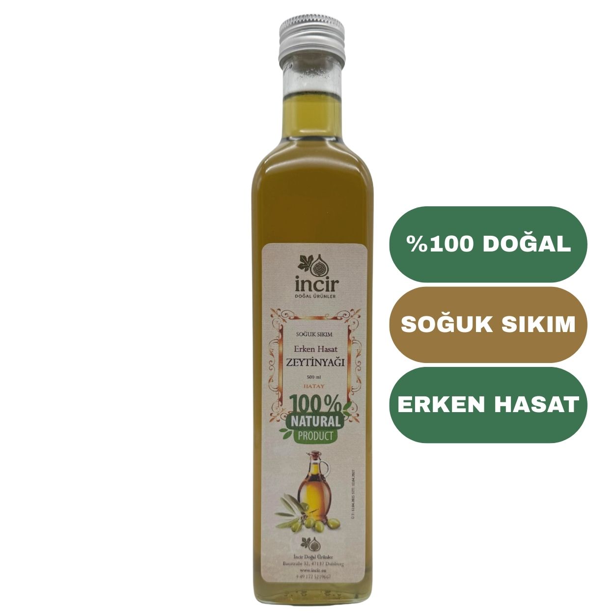 Zeytinyağı - Soğuk Sıkım - Erken Hasat 500 ml